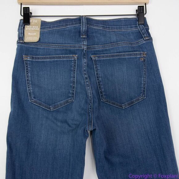 NEW Madewell Mid-Rise Stovepipe Jeans in Leman Wash TENCEL, 26 - Picture 7 of 16